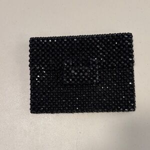 Elegant Black Beaded Clutch